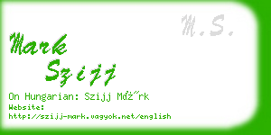 mark szijj business card